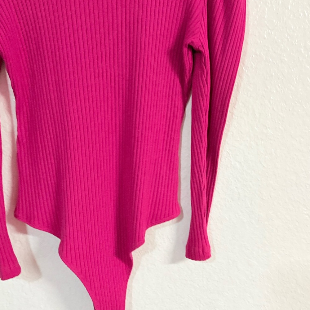FARM Rio Pink Ribbed Long Sleeve Top - Picture 10 of 12